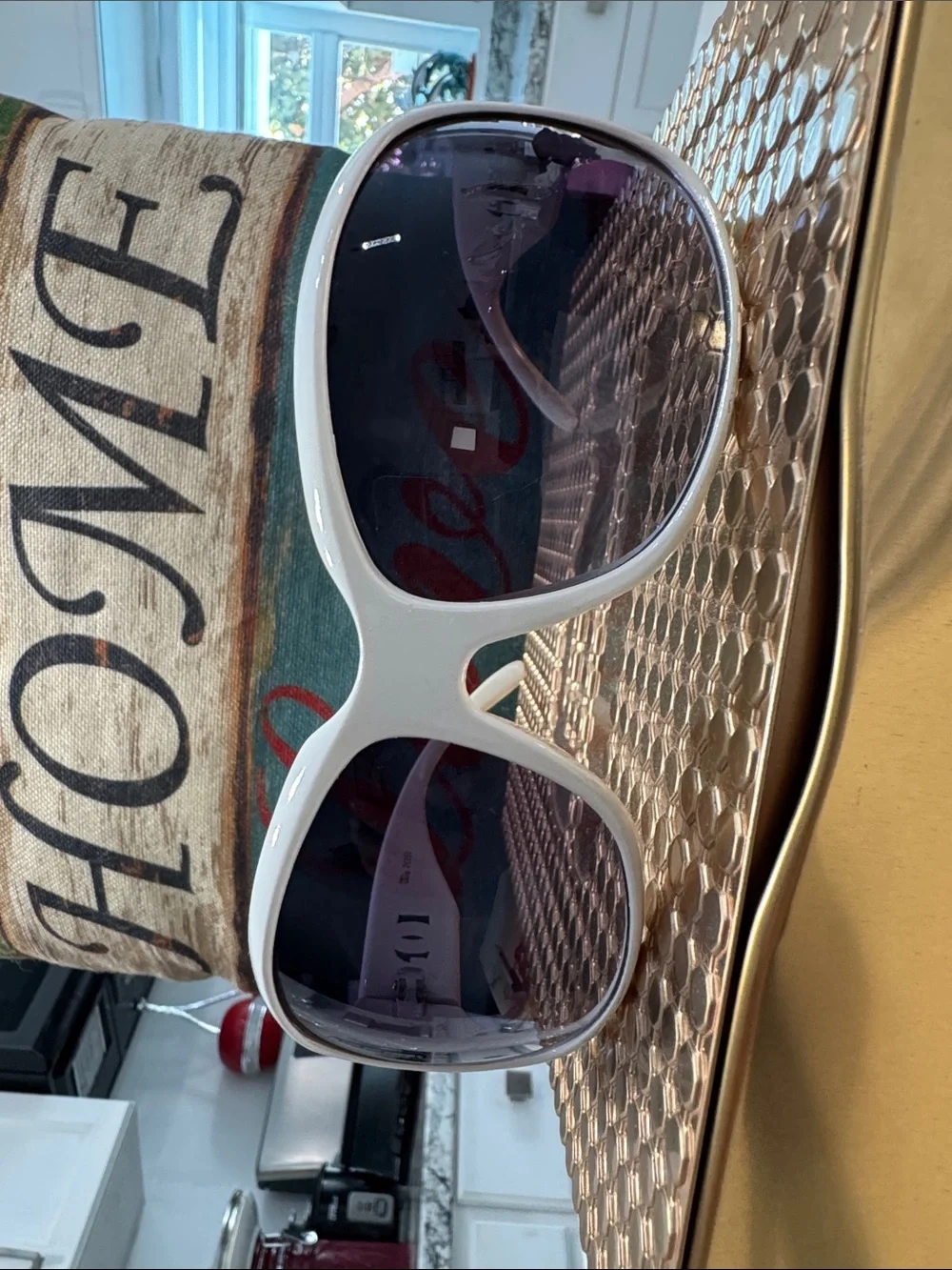 Dolce Gabbana White Oversized  Sunglasses